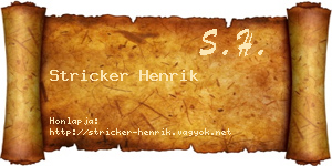 Stricker Henrik névjegykártya